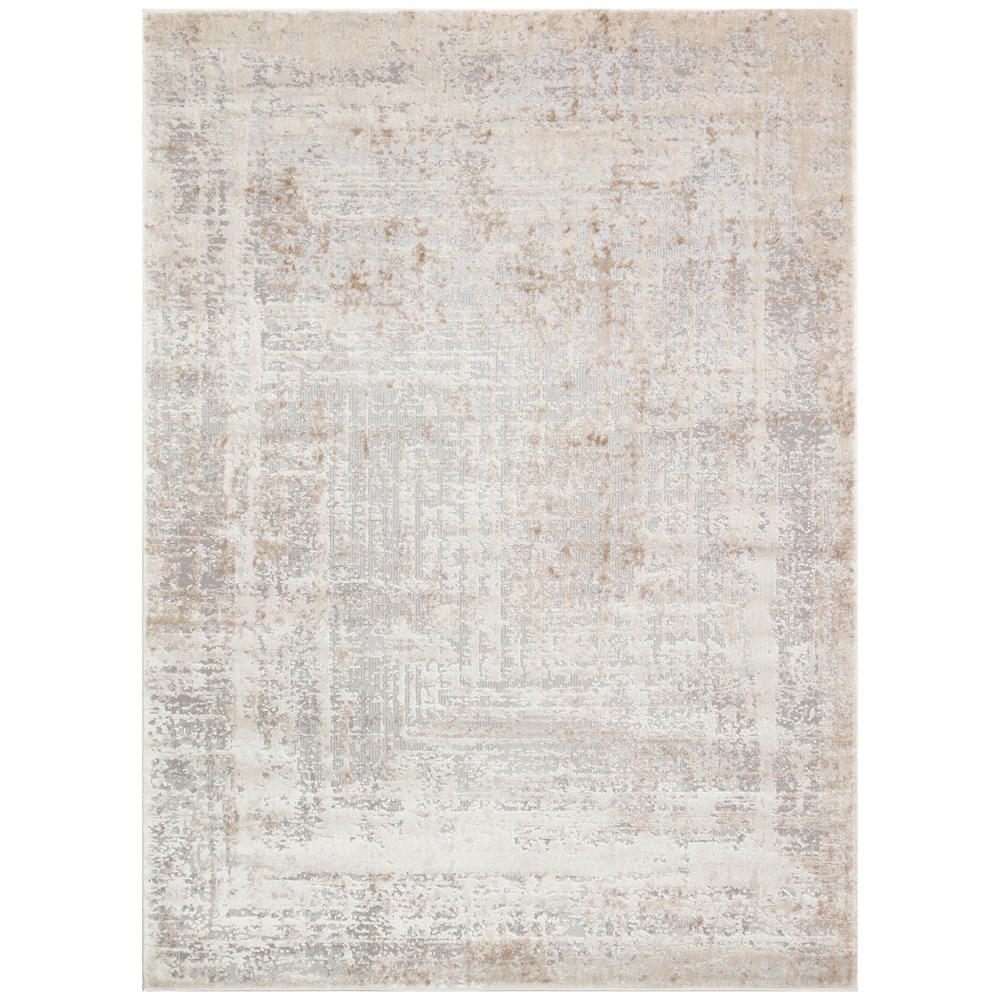 Luzon Distressed Abstract LUZ810 Rugs in Ivory Grey Taupe